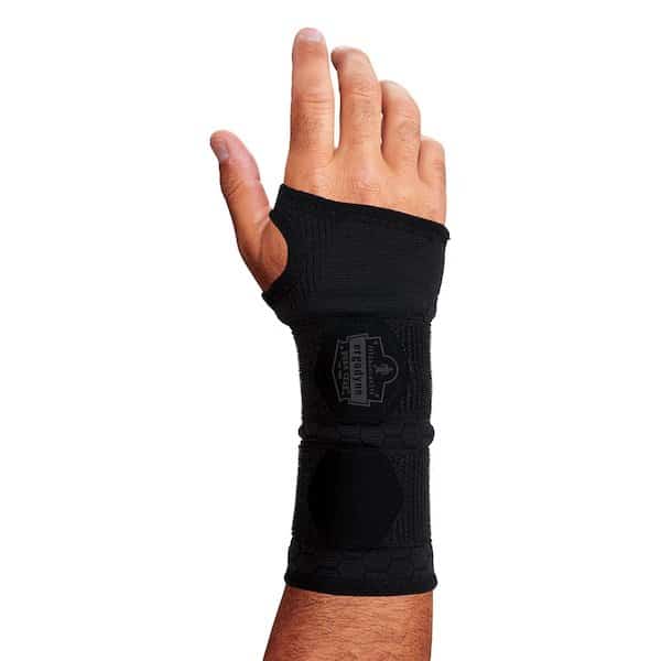 Wrist Support Sleeve, Double Strap, Black, S