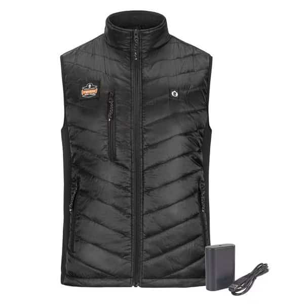 Rechargeable Heated Vest with Battery, Black, Size M