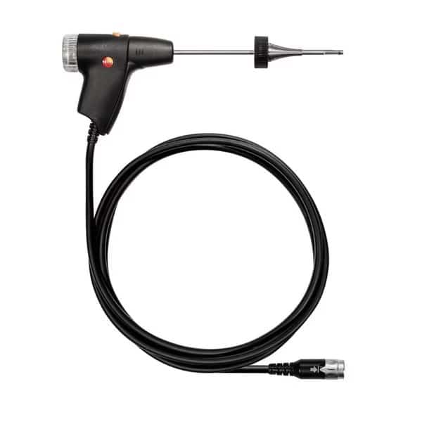 7" flue gas probe, 5/16" diameter, Tmax = 932 °F, with hose, Testo, Mfr#: 0600 9760