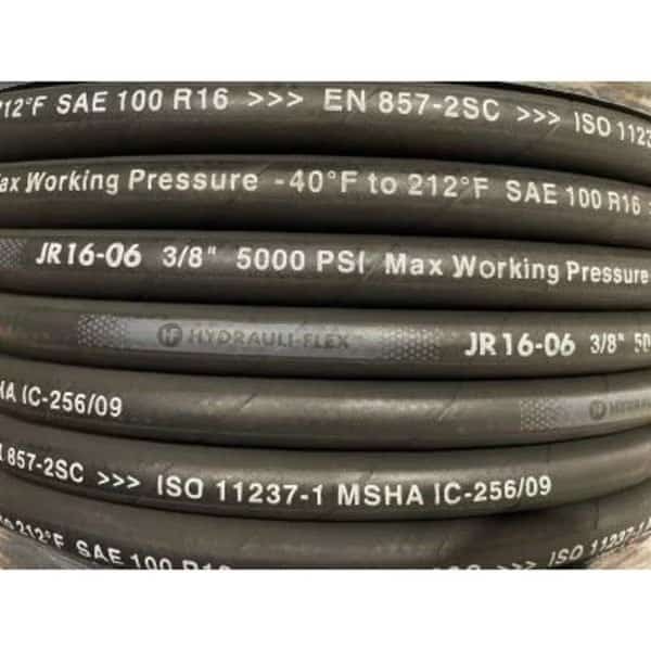 3/8" SAE 100-R16 SN 2-WIRE MSHA  HYDRAULIC HOSE  328' COILS