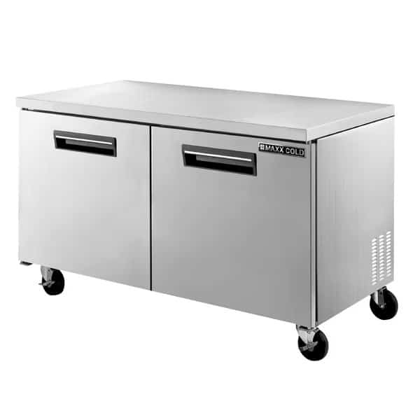 Refrigerator 12 cu.ft., DBL Door, Undercounter Commercial, Stainless