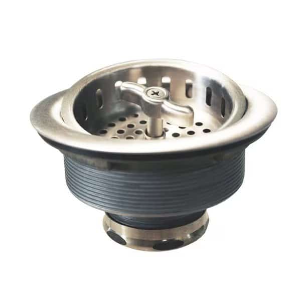 Wing Nut Style Large Kitchen Basket Strainer in Stainless Steel