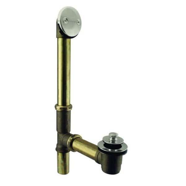 Pull & Drain Bath Waste, 14" Make-Up, 17 Ga. Tubing in Stainless Steel