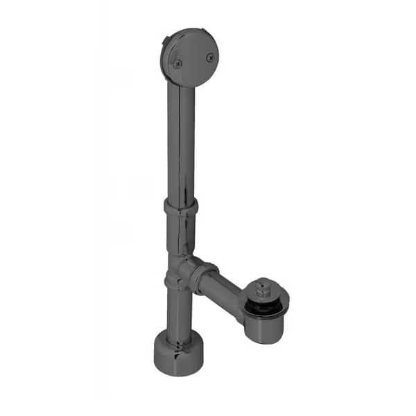 All Exposed Pull & Drain Bath Waste, 14" Make-Up, 17 Ga. Tubing in Powdercoated Flat Black