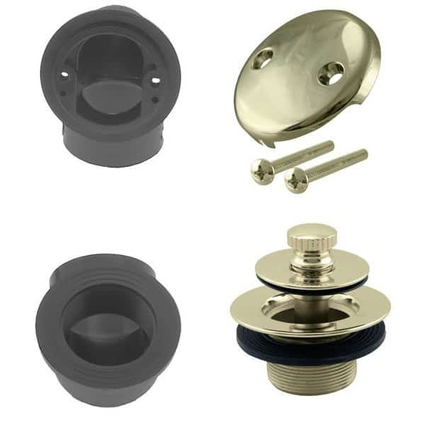 Pull & Drain Sch. 40 ABS Plumber's Pack W/ Two-Hole Elbow in Polished Brass