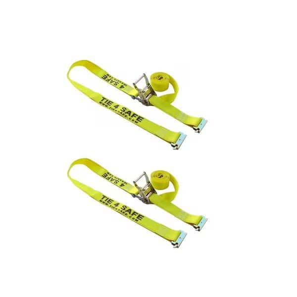2 x 12' E Track Ratchet Straps w/ E Clips, WLL- 1,000 lbs., PK2