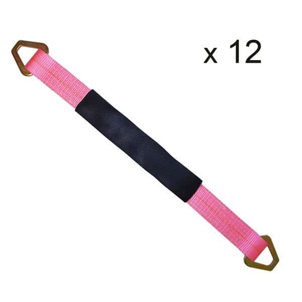 2" x 18" Axle Straps w/ Sleeve & D Rings, WLL: 3, 333 lbs., PK12