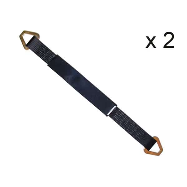 2" x 24" Axle Straps w/ Sleeve & D Rings
 WLL: 3, 333 lbs.
 , PK2, Tie 4 Safe, Mfr#: RT41A-24M18-BL-C-2