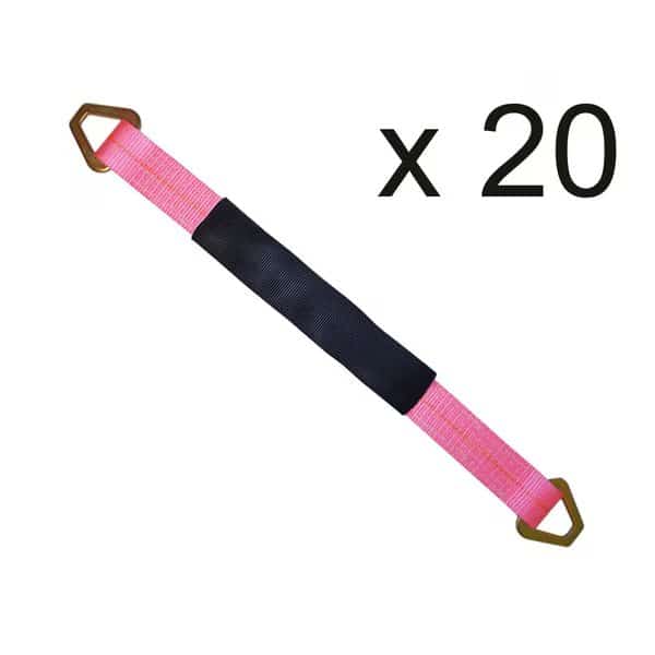 2 x 24 Axle Straps w/ Sleeve and D Rings, WLL- 3,333 lb, PK20
