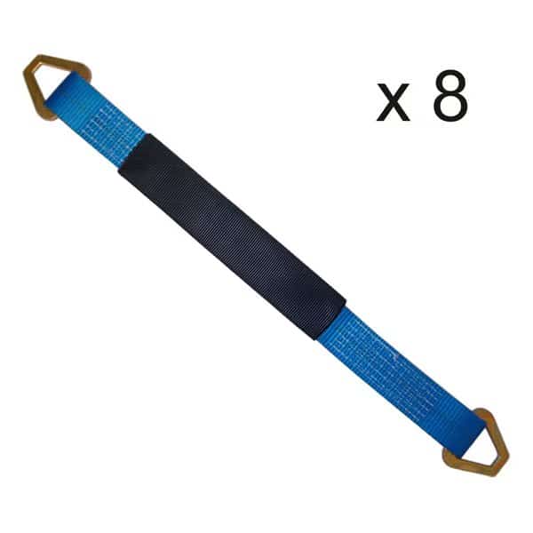 2" x 48" Axle Straps w/ Sleeve & D Rings, WLL: 3, 333 lbs., PK8