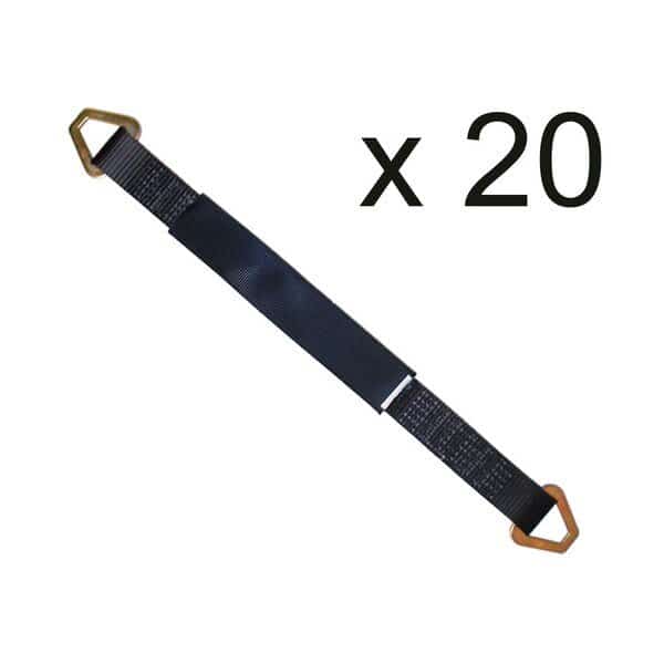 2 x 60 Axle Straps w/ Sleeve and D Rings, WLL- 3,333 lb, PK20