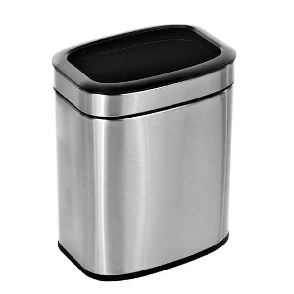2.6 Gal. Stainless Steel Rectangular Liner Open Top Trash Can