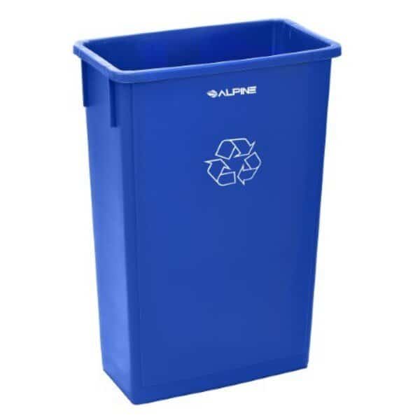 23 Gallon Blue Slim Recycle Bin, Alpine Industries, Mfr#: ALP477-R-BLU