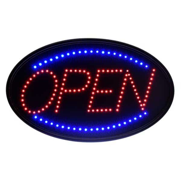 LED Open Sign, Oval, 23" x 14"