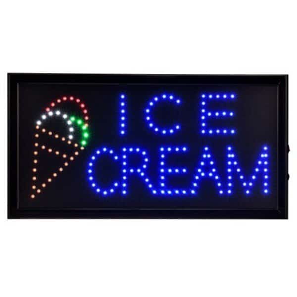 19" x 10" LED Rectangular Ice Cream Sign with Two Display Modes, PK2