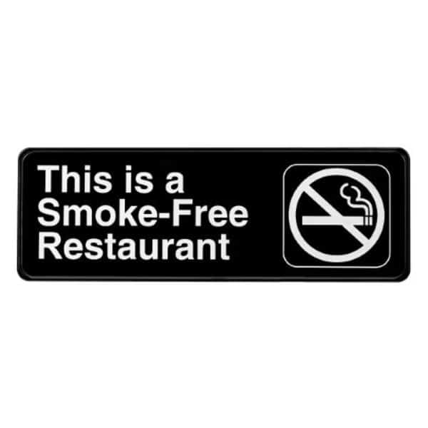 This is a Smoke-Free Restaurant Sign, 3x9, PK15
