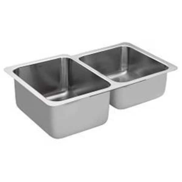 32X20-5/8 Stainless Steel 18 Gauge Double Bowl Sink