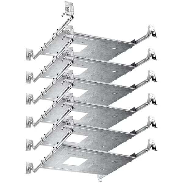 Shallow Recessed Housing Mounting Plate 3-4-6 Inch Square LED Recessed Kits Extendable Bars 6-Pack, Luxrite, Mfr#: LR41005-6PK