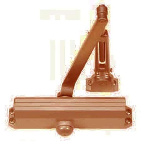 Size 4 Medium Duty Surface Mounted Hold Open Back Check Door Closer with Sex Nuts Light Bronze