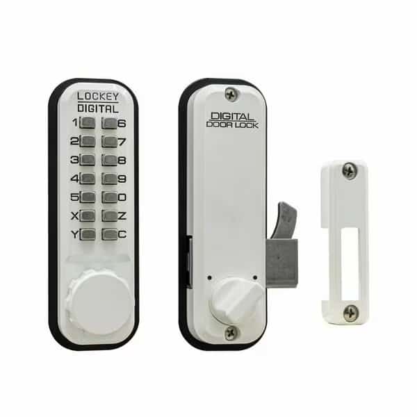 Mechanical Keyless Surface Mount Hook Bolt, 2500, White