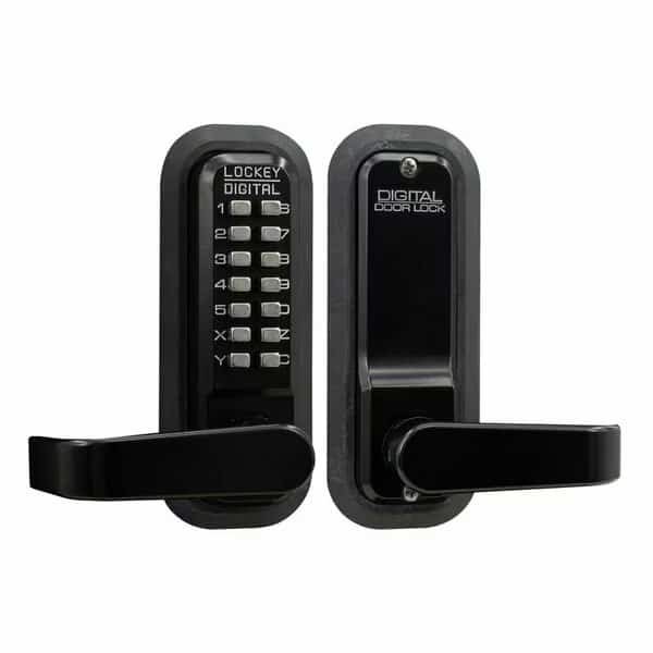 Lockey Mechanical Keyless Lever Lock with Passage Function and Jet Black Finish