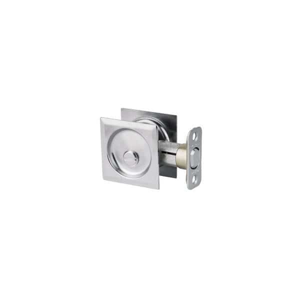 Square Privacy Pocket Door Lock Satin Chrome Finish