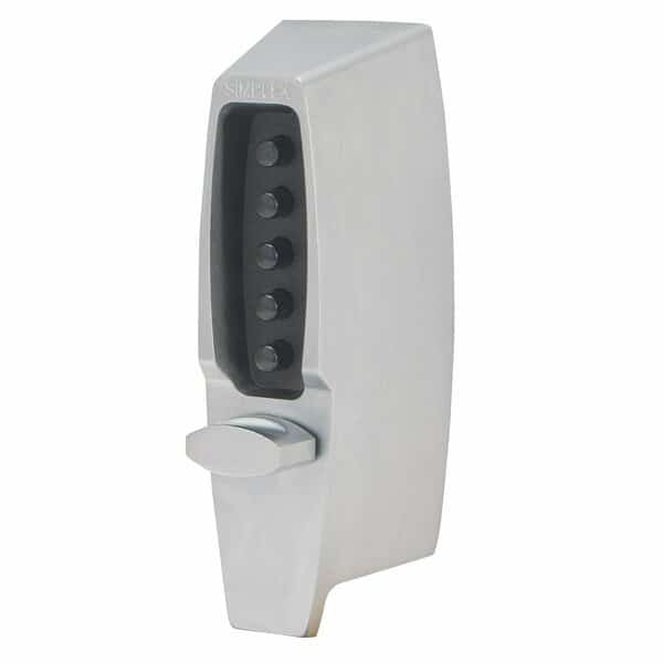 Kaba Mechanical Pushbutton Auxiliary Lock with Thumbturn; 1/2in Latch and Adjustable Backset