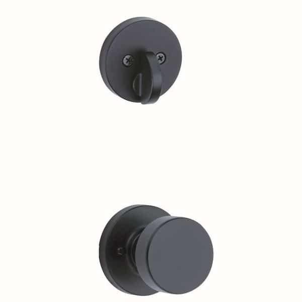 Single Cylinder Interior Pismo Knob Trim with Round Rose Matte Black Finish