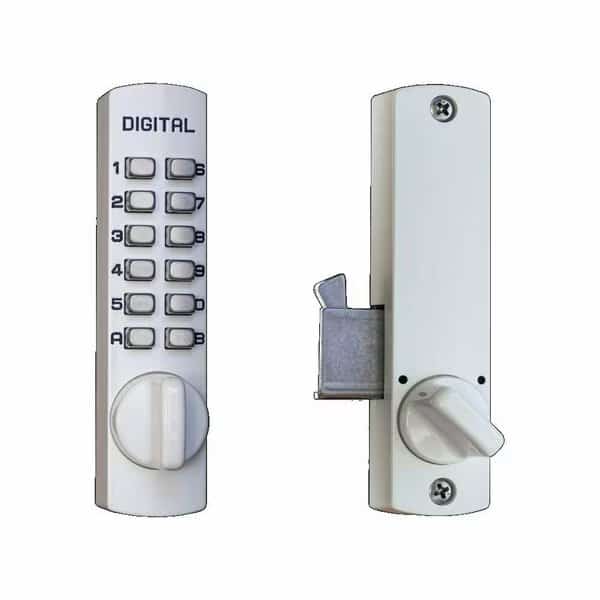 Mechanical Keyless Sliding Patio Door Lock, C150, White