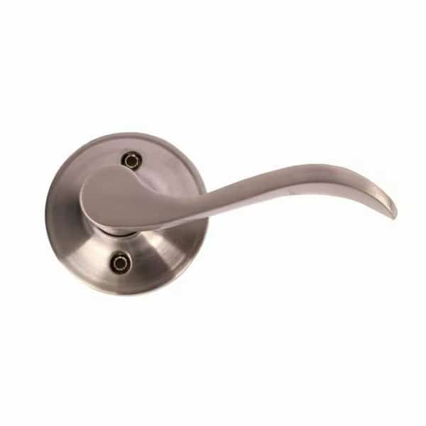 Right Hand Naples Lever with Round Rose Half Dummy Lockset Grade 3 Satin Nickel Finish
