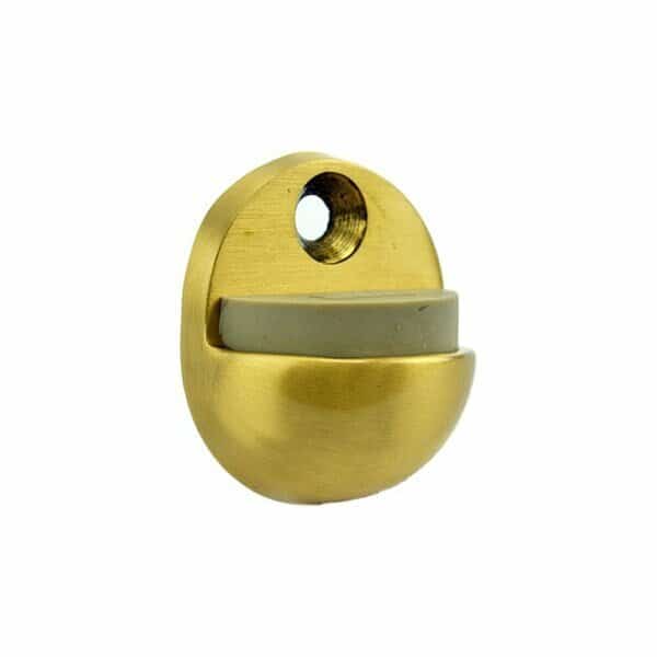 Solid Brass 1in Floor Dome Stop Satin Brass Finish