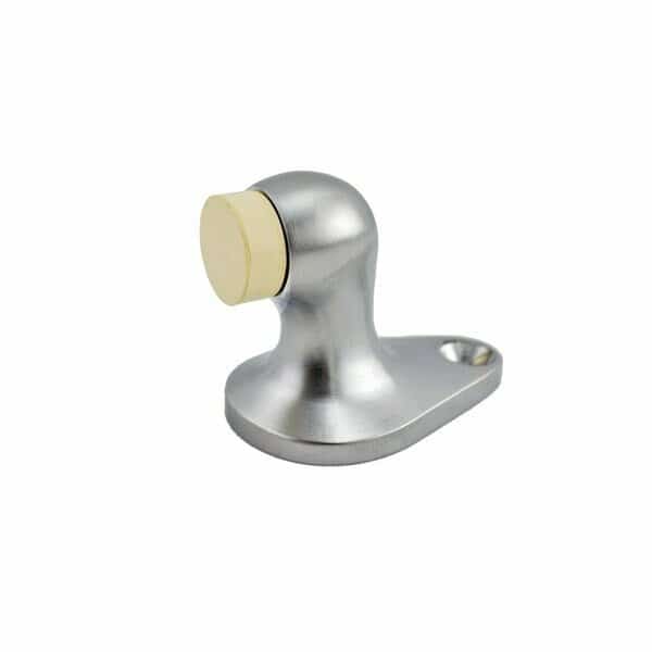 Solid Brass Gooseneck Floor Door Stop Satin Chrome Finish