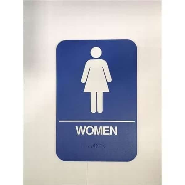 Women's ADA Blue Bathroom Sign