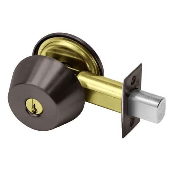 LC48510BE Single Cylinder Grade 1 Deadbolt with 2-3/4" Backset Less Cylinder Dark Bronze