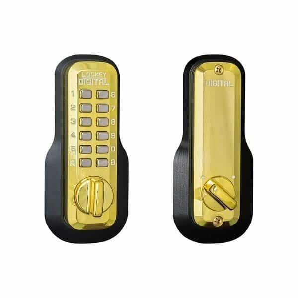 Mechanical Keyless Deadbolt, Single Sided, M210, Bright Brass, Lockey Usa, Mfr#: M210BB
