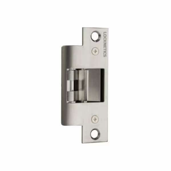 E-Strike No Cut 9/16in Deep with Latch Bolt Monitor Satin Stainless Steel Finish