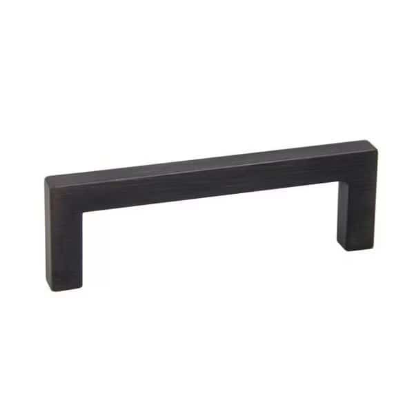 4-1/4" Modern Square Cabinet Pull with 3-3/4" Center to Center Oil Rubbed Bronze Finish