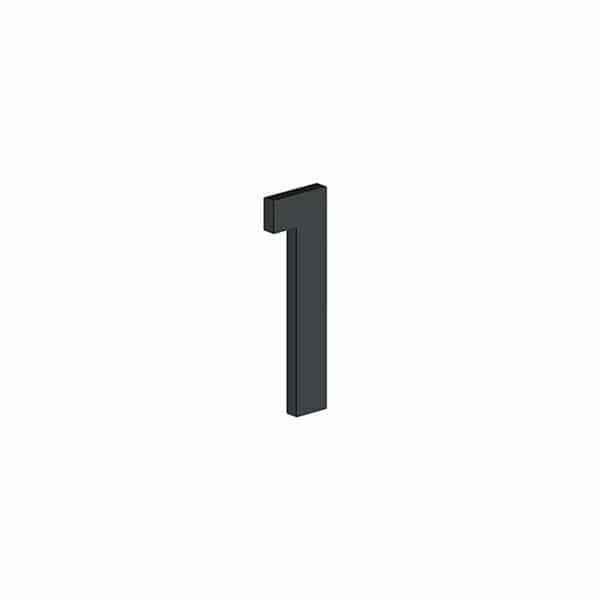 4 Stainless Steel House Number 1 with Risers Black Finish