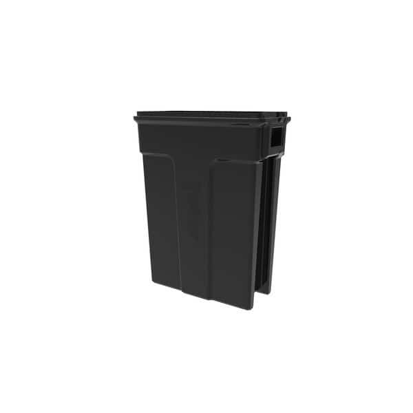 23 gal Rectangular Trash Can, Black