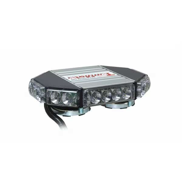 9in MINI LIGHT BAR POD w/32 HIGH INTENSITY LED'S & MAG MOUNT RED/WHITE LED'S : CLEAR LENSES