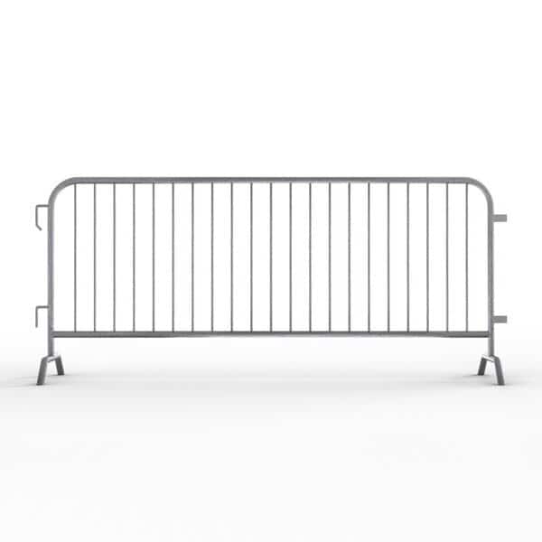 Steel Barricade, Hot-Dipped Galvanized Steel, 44 in. Height, 8.5 ft. Length, 44 lb., Silver