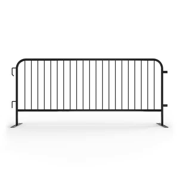 Steel Barricade, Powder Coating Steel, 44 in. Height, 8.5 ft. Length, 44 lb., Black