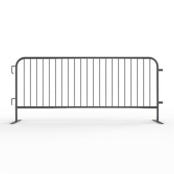 Steel Barricade, Zinc coated pre-galvanized steel, 44 in. Height, 8.5 ft. Length, 34 lb., Silver