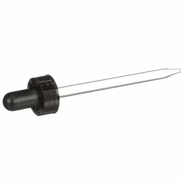 22-400 Black P/P Dropper Assembly Closure, Monprene Bulb, 7 X 108 Glass Pipette