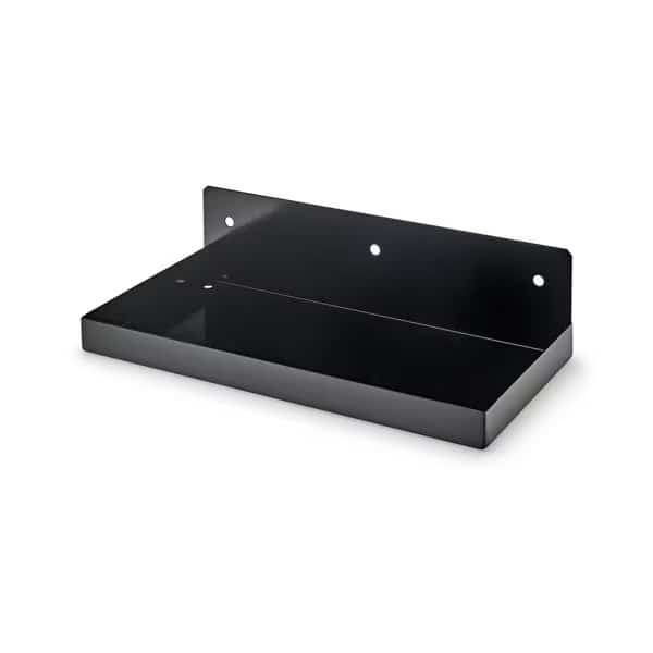12 In. W x 6 In. D Black Epoxy Coated Steel Shelf for 1/8 In. and 1/4 In. Pegboard