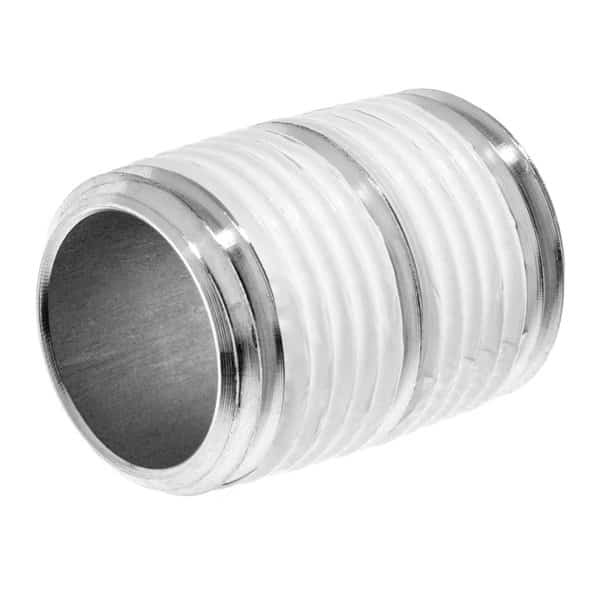 Pipe Fitting w Sealant - Aluminum - Sch40 - Close Nipple - 2-1/2" MNPT