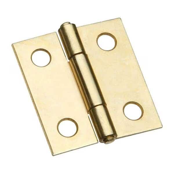 1.5 in. Steel Hinge, Solid Brass, 2PK