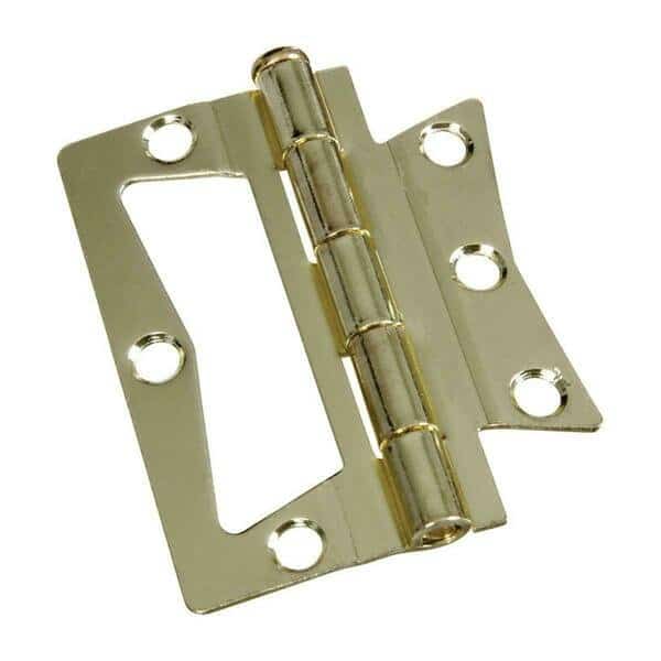 3 in. Steel Brass Surface-Mounted Hinge, 2PK