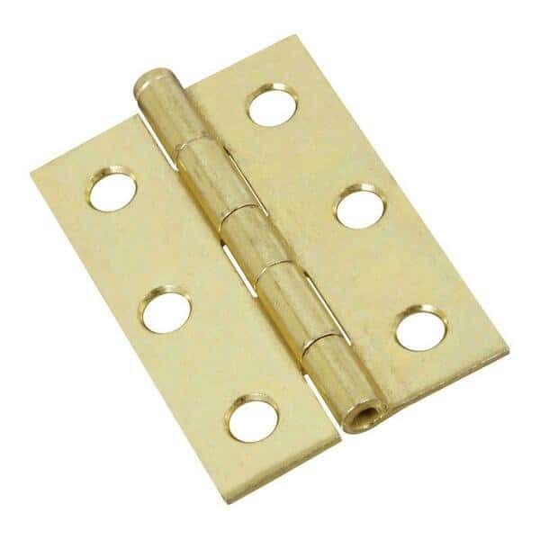 2.5 in. Steel Brass Removable Pin Door Hinges, 2PK
