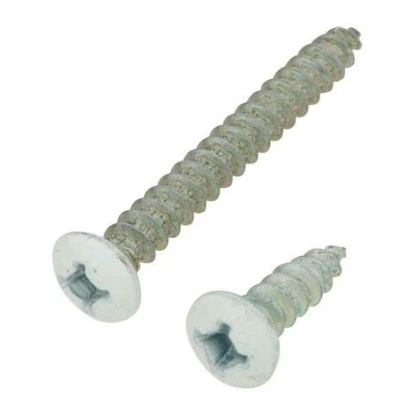 Steel Shelf Bracket Screws, White, 12PK